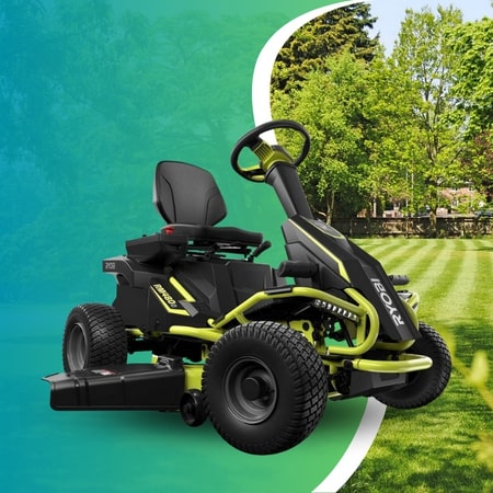 Ryobi 38-inch 100 Ah Battery Electric Rear Engine Riding Lawn Mower